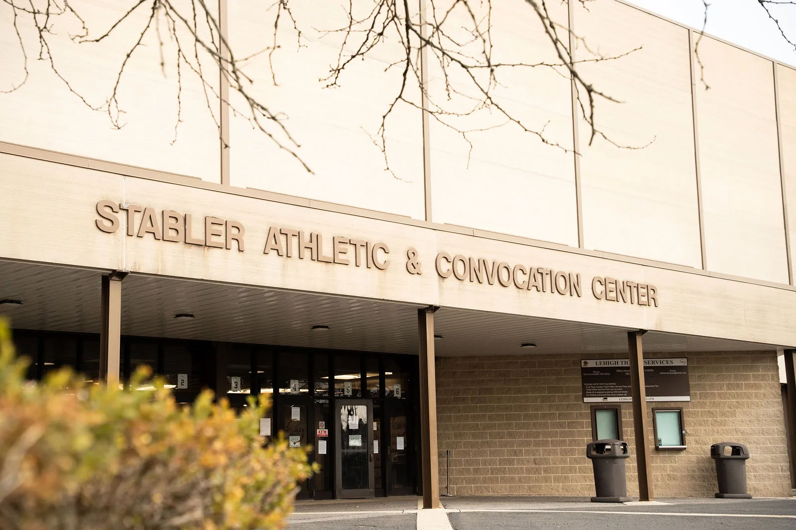 The entrance to Lehigh University's Stabler Athletic and Convocation Center